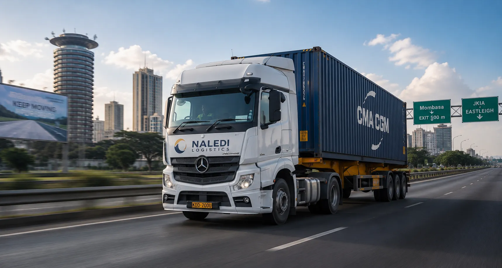 Trucks delivering cargo across Kenya